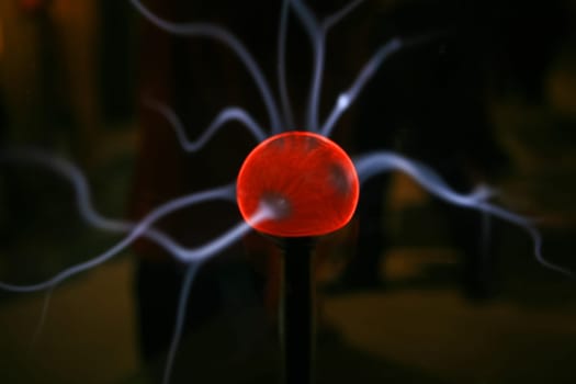 Plasma sphere with smooth magenta-blue flames