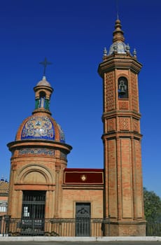 This is a frontal view of Capilla del Carmen, popularly known as the cigarette lighter in Seville