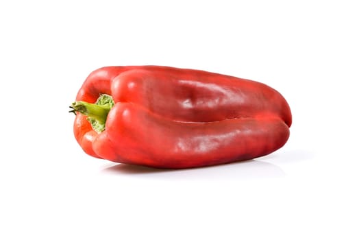 Fresh Red Pepper Isolated on White Background.