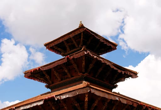 Durbar Square building - Hindu temples in the ancient city, valley of Kathmandu. Nepal.