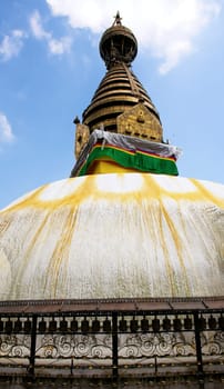 Swayambhunath stupa temple on the outskirts of Kathmandu, Nepal. Unesco world heritage site (aslo known as "monkey temple"")"