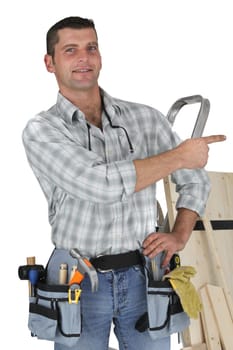 Carpenter pointing