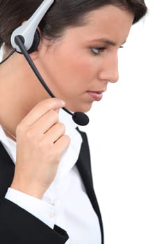 Woman with headset