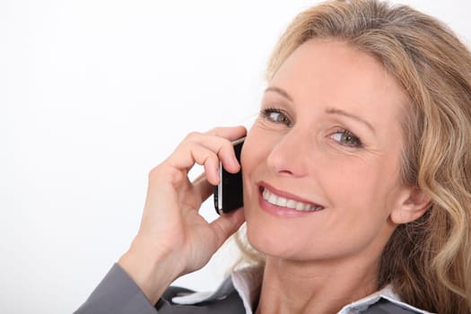 Woman talking on phone
