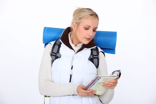 Woman orienteering