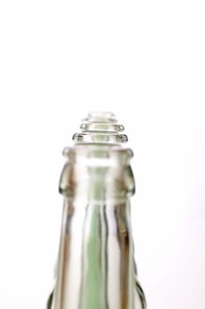 Empty bottles in a row