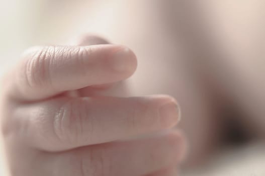 Close up of baby girls' sweet little hand and fingers