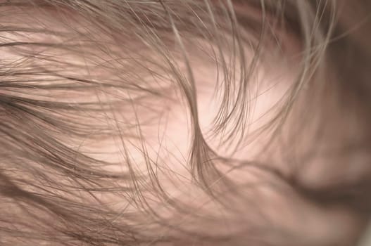 Close up of baby girls' sweet little head and face