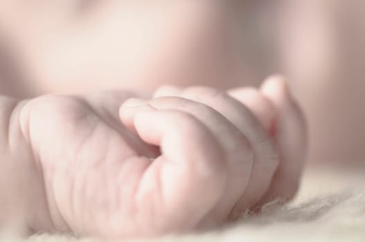 Close up of baby girls' sweet little hand and fingers