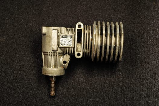 Complex engine of modern car model view