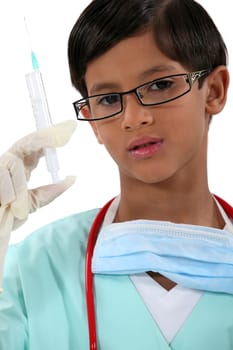 Boy dressed as a nurse