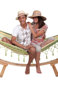 Teenagers in a hammock