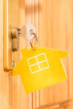 Symbol of the house and stick the key in the keyhole
