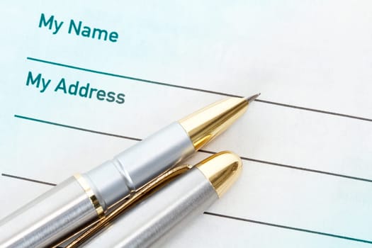 Filling the name and address in an application form