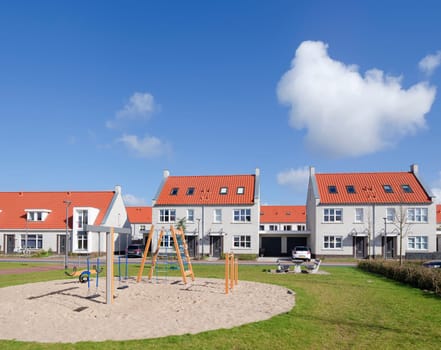 newly build residential area with kids playground