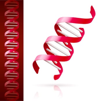 Red DNA background. Science or medicine concept