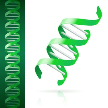 Green DNA background. Science or medicine concept