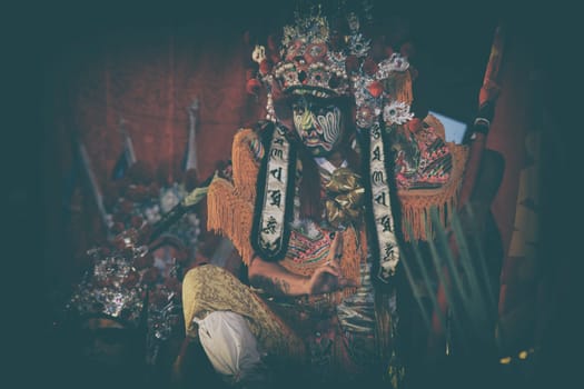 New Taipei City, Taiwan - October 1, 2011: Disciples play Infernal Generals in the parade (Editorial Use Only)