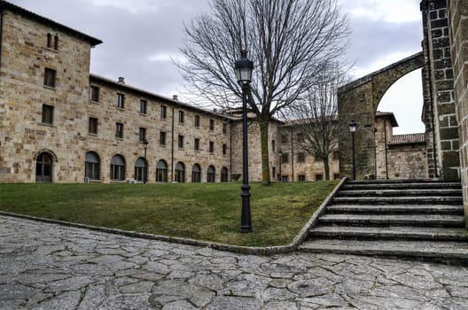 Picture inside the monastery yard in Spain