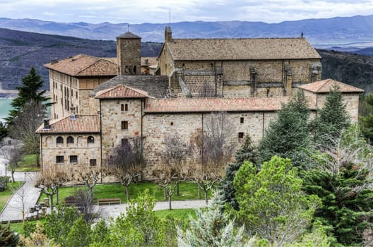 Picture inside the monastery yard in Spain