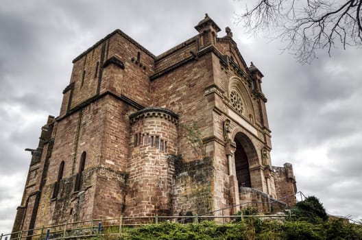Amazing old castle in Spain, with beautiful architecture and stone details