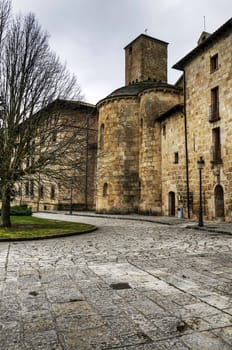 Picture inside the monastery yard in Spain