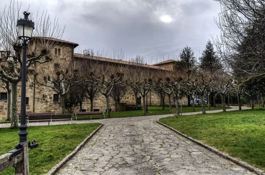 Picture inside the monastery yard in Spain