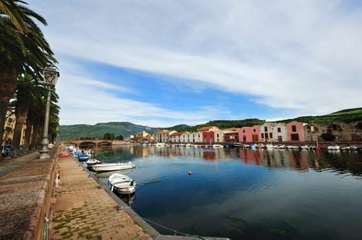 Bosa is situated on the mouth of the river Temo, the only town in Sardinia built on the estuary of a river navigable.