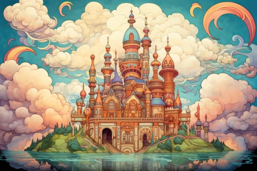 In the realm of fantasy, whimsical cloud castles grace the skies, defying gravity and capturing the imagination of dreamers.
