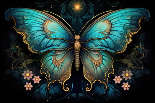 A captivating portrayal of celestial moth guardians, their ethereal presence warding off malevolent spirits with a soft, lunar glow.