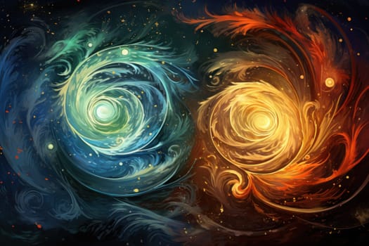 In the realm of fantasy, whirling vortex elementals manifest, harnessing their elemental prowess to conjure powerful storms.