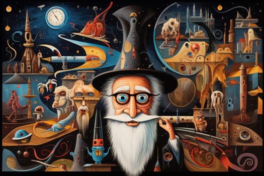A mesmerizing portrayal of venerable and formidable wizards, exuding wisdom as they masterfully cast intricate arcane spells, wielding ancient staffs adorned with mystic runes.