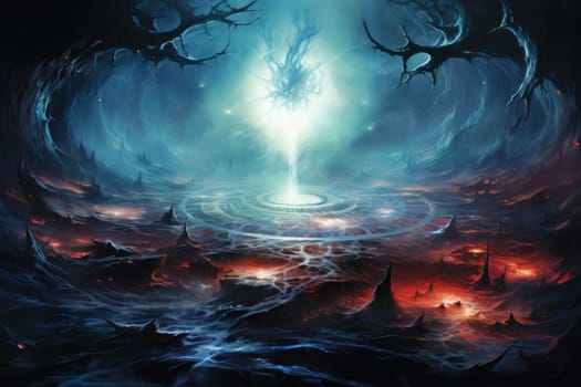 In the realm of fantasy, whirling vortex elementals manifest, harnessing their elemental prowess to conjure powerful storms.