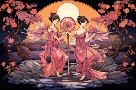 Immerse yourself in the enchanting world of holiday magic with this captivating illustration by a professional visual artist.