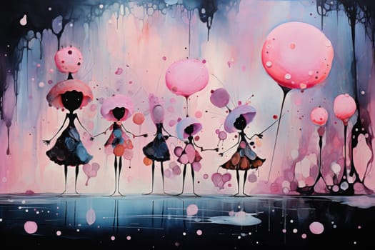 Immerse yourself in the enchanting world of holiday magic with this captivating illustration by a professional visual artist.