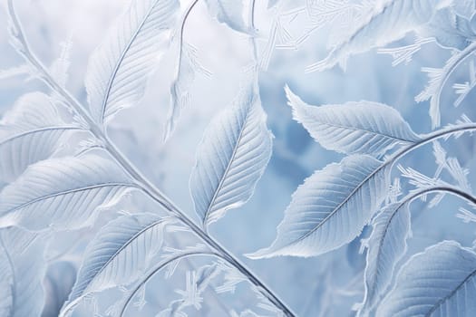 An exquisite display of artistry, capturing the intricate and mesmerizing patterns formed by frost on windows, leaves, and various surfaces through the lens of macro photography, resulting in striking and abstract visual compositions.
