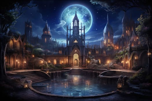 An awe-inspiring depiction of celestial libraries, ancient repositories of boundless universal wisdom.