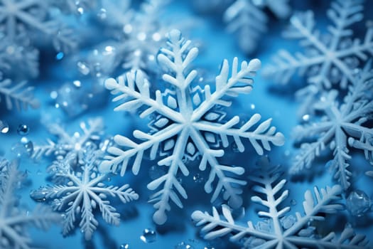 An artistic masterpiece showcasing the exquisite details and singular beauty of individual snowflakes, captured through the lens of macro photography, unraveling their complex, one-of-a-kind designs.
