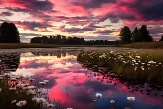 An enchanting portrayal of tranquil moonlit meadows, where dreams materialize and aspirations come to life.