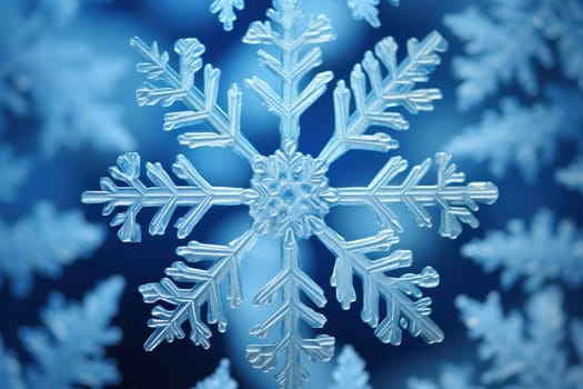 An artistic masterpiece showcasing the exquisite details and singular beauty of individual snowflakes, captured through the lens of macro photography, unraveling their complex, one-of-a-kind designs.