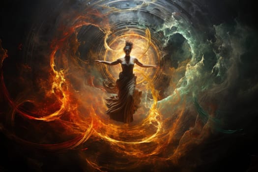 In the realm of fantasy, whirling vortex elementals manifest, harnessing their elemental prowess to conjure powerful storms.