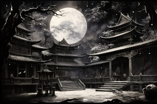 An awe-inspiring depiction of celestial libraries, ancient repositories of boundless universal wisdom.