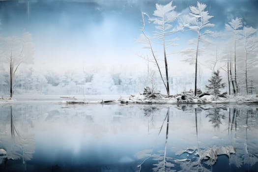 An exquisite visual representation of winter's enchantment, featuring frozen lakes, rivers, and ponds.