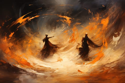 In the enchanting world of fantasy, there exist mystical beings known as whirling sand dervishes.