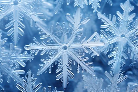 An artistic masterpiece showcasing the exquisite details and singular beauty of individual snowflakes, captured through the lens of macro photography, unraveling their complex, one-of-a-kind designs.