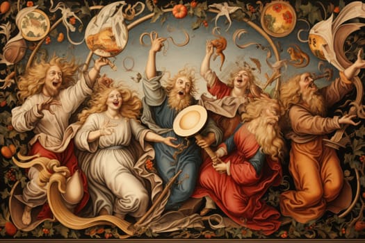A whimsical portrayal of mischievous laughter sprites, their infectious joy and mirth radiating as they frolic through enchanted meadows.