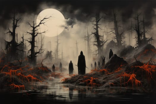 Deep within the realm of fantasy, vengeful banshees dwell, their anguished wails piercing the stillness of haunted forests.
