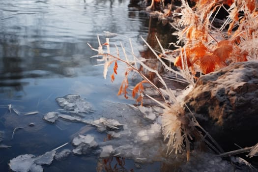 An exquisite visual representation of winter's enchantment, featuring frozen lakes, rivers, and ponds.