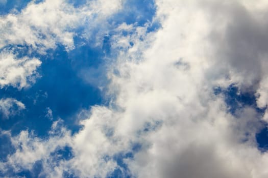 beautiful fresh, bright clouds with blue sky in bright day for scene and background