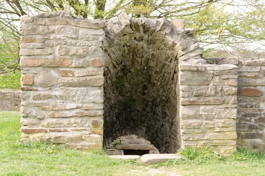 Remains of a tower entrance on a castle